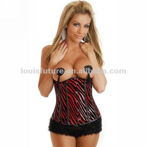 Black & Red Spandex / Polyster Sexy Lingerie Corset Toys CS0045