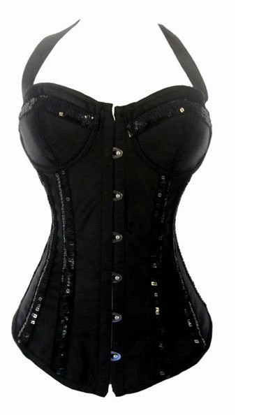 Black Sequin Neck Line Corset with G-string 5163-2+ Cheaper price