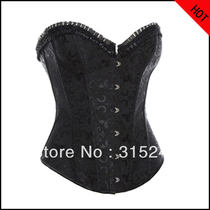 Black steel bone corset