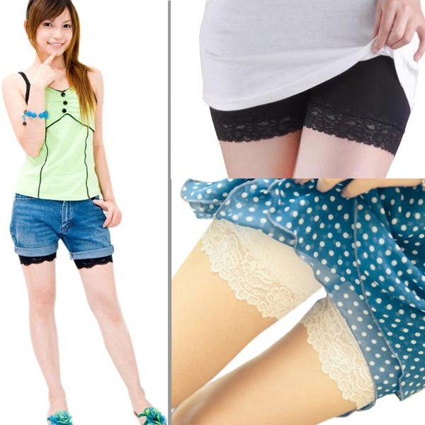 Black/White Comfort Pretty Womens Lace Leggings Safety Shorts Pants Tights A831