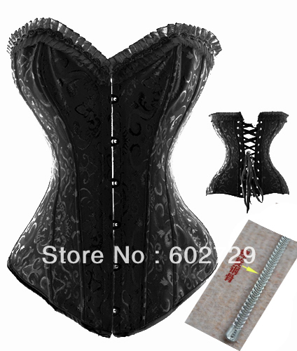 Black /White Spiral steel boned high quality corset busiter factory supplier S-2XL