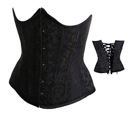 Black with floral boned lace up Underbust Corset bustier factory supplier  S-6XL