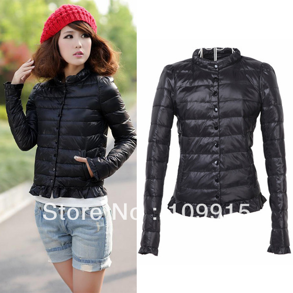 Black Women Winter Warm Quilted Velvet Jacket Down Coat Outerwear New Size S M L XL HR476B