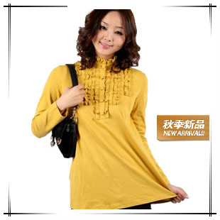 Blmm maternity clothing autumn top maternity basic shirt 100% cotton fashion maternity basic shirt