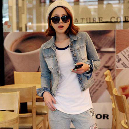 Blue denim outerwear female long-sleeve fashion denim outerwear denim coat female outerwear long design