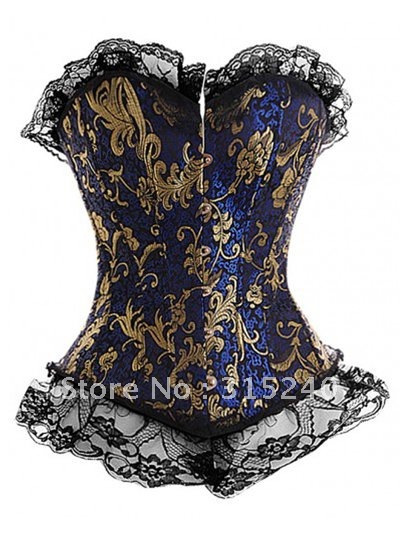 Blue lace sexy corset (C090)