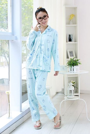 Blue & Pink Women Sleepwear