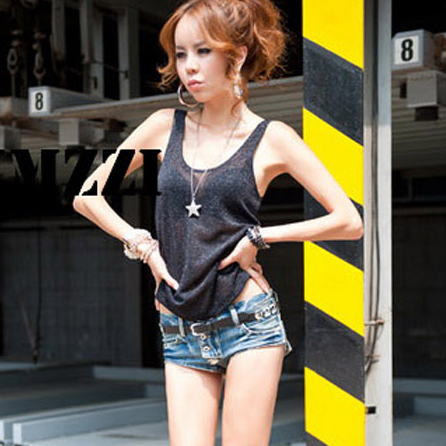 Blue temptation ultra-low-waisted sexy denim shorts female vintage denim super shorts tight shorts