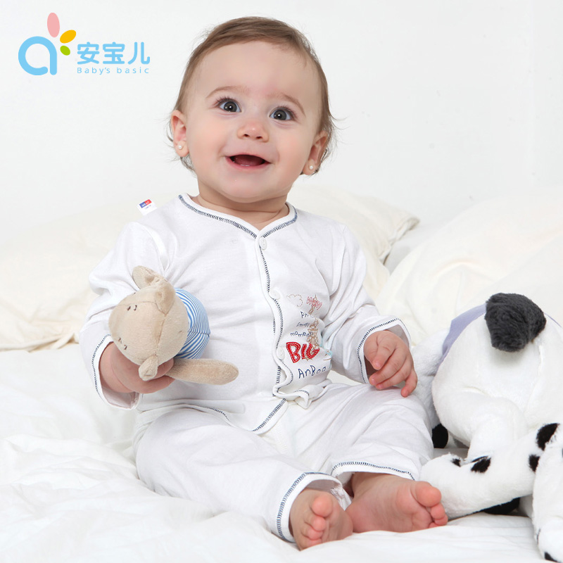 Boa 0 - 2 baby underwear infant bamboo fibre sleepwear male child female child long johns set summer