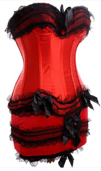 body shaper Valentine's Day Gothic Lingerie Sexy Lace Up Bustier Top Woman Red corsets