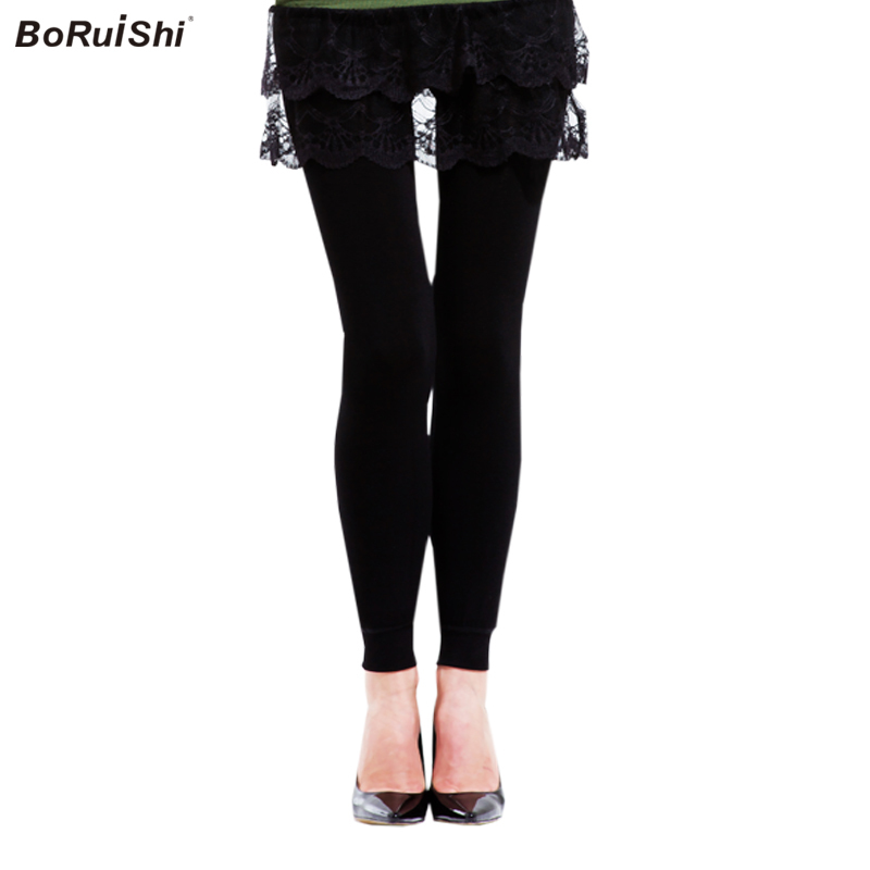 Boruishi autumn and winter warm pants ankle length trousers bling pearl thermal loop pile thermal legging