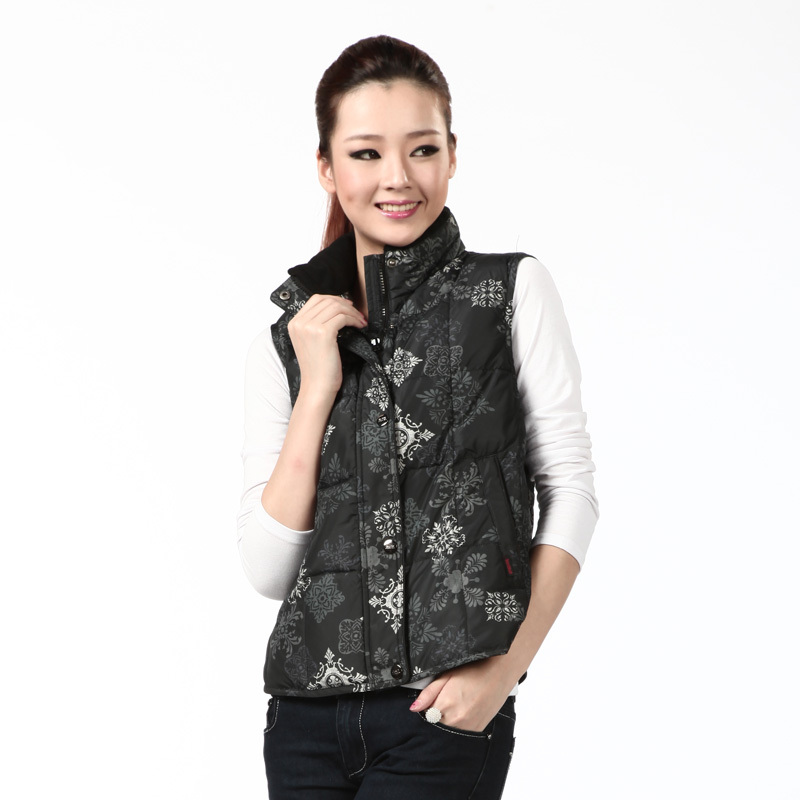 BOSIDENG down coat female small stand collar fashionable casual vest br2024