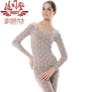 BOSIDENG female thermal underwear set slimming comfortable thermal underwear twinset 1025