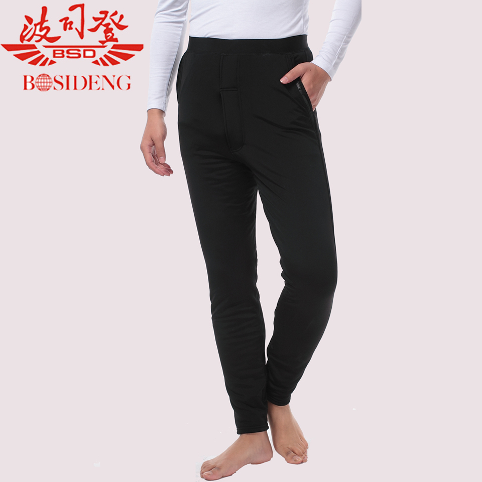 BOSIDENG male warm pants thick camelid goatswool thickening warm pants legging