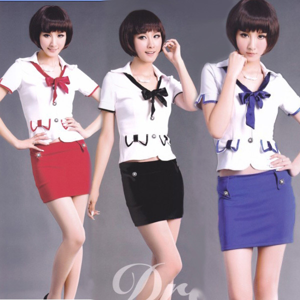 Bow uniforms stewardess clothing stewardess loading the ktv work wear female flight attendant of the loading