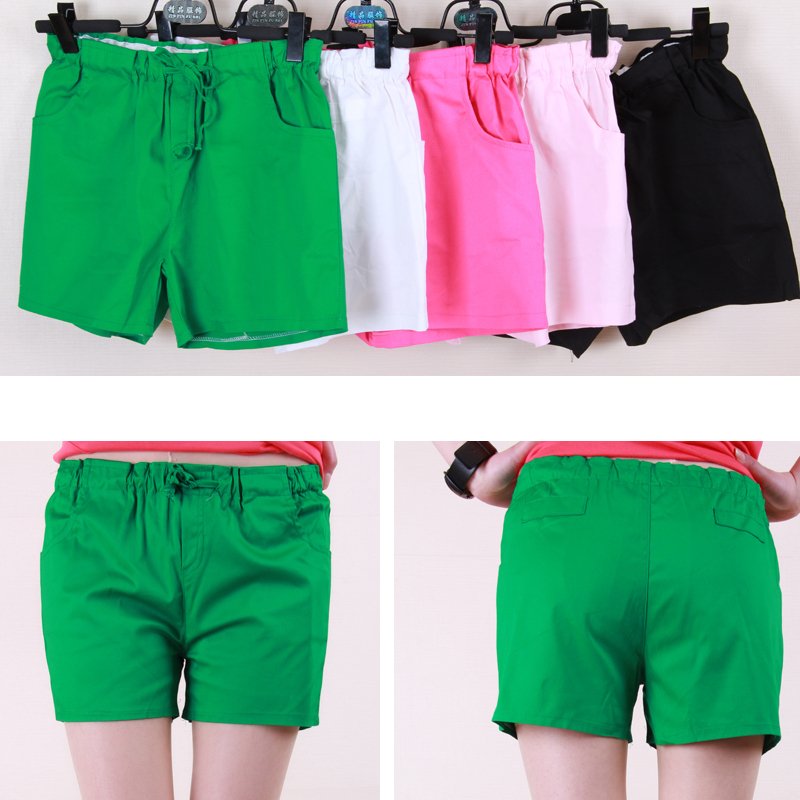 Box summer school wear female candy color 100% cotton shorts overalls