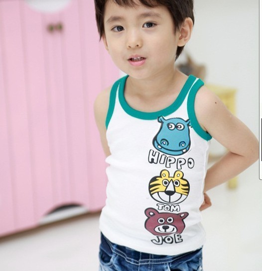 Boys girls clothing clothing T-shirt short-sleeve vest summer 2012 100% cotton baby clothes