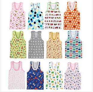 boys girls tank tops fit 1-5yrs kids childrens cartoon style 12pcs/lot  new desing ramdom delivery more colour 1805