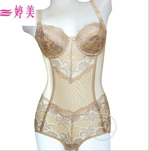 Bra straps cup colored cotton shaper slimming fat burning one piece seamless abdomen drawing shapewear