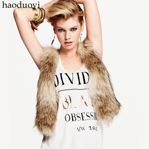 brand asos 2012 autumn and winter beige fur vest fur vest fastener satin liner hm6 full