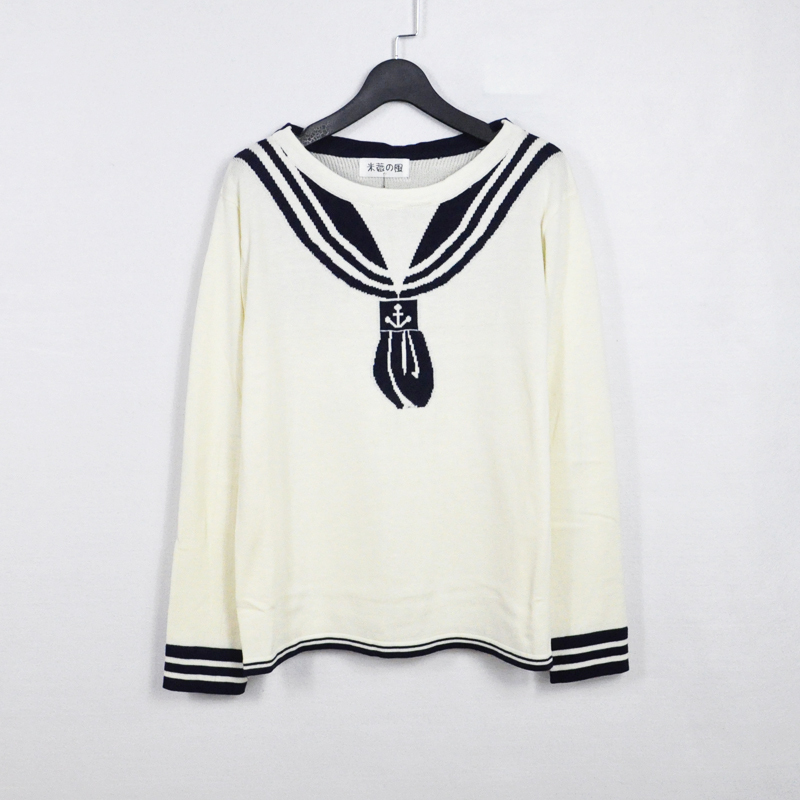 brand new 2013 spring vivi8 sailor suit anchor tie navy style sweater free shipping