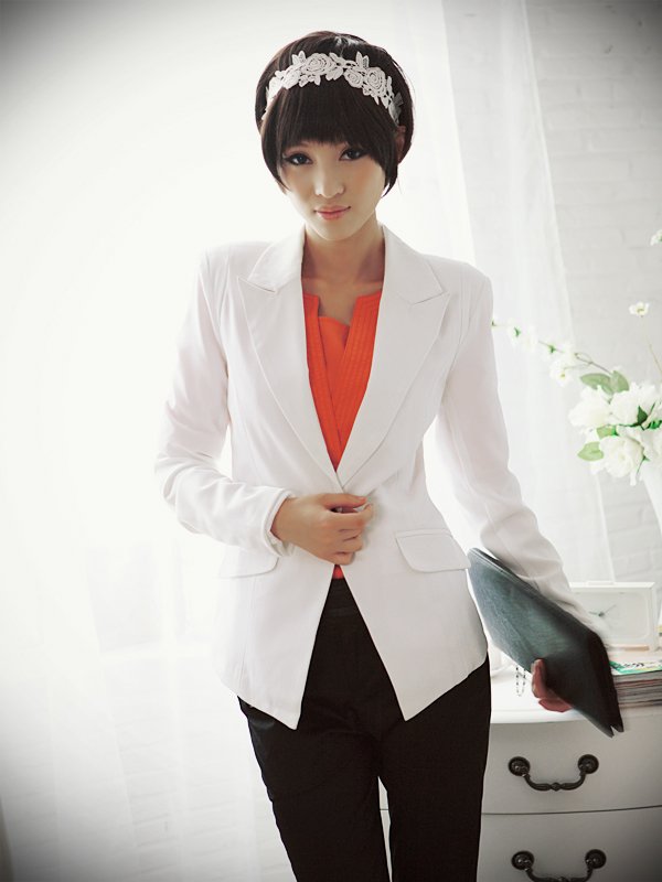 BRAND NEW excellent quality, plus size one button, OL style long sleeve ladies blazer, elegant jacket coat