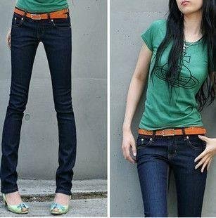 Brand new skinny jean raises buttocks slim pencil new fashion jeans show body blue black  free shipping