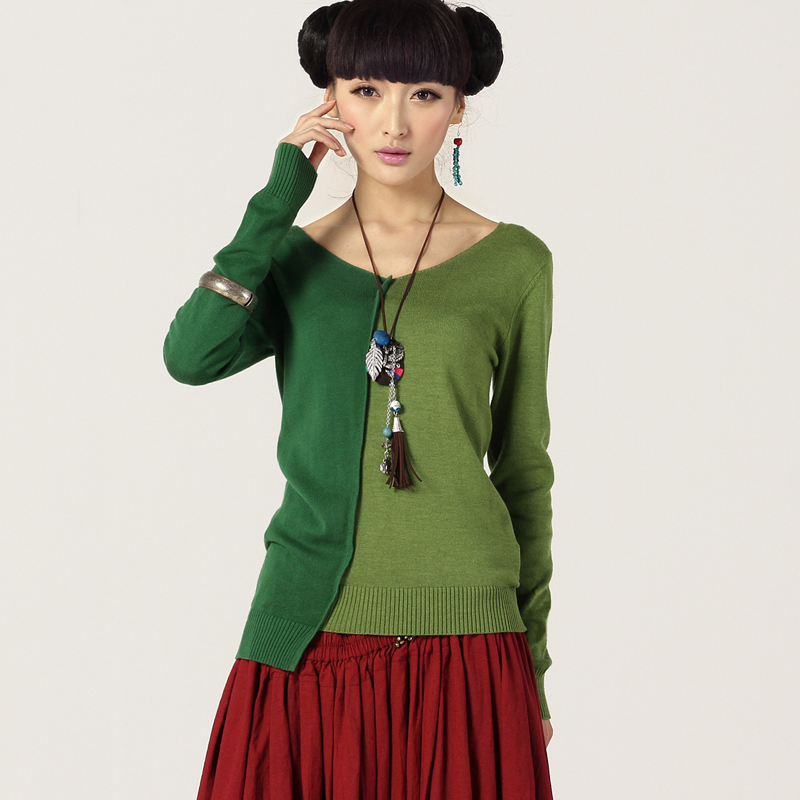 Brand RIP 2012 autumn and winter color block decoration long-sleeve sweater 21160057