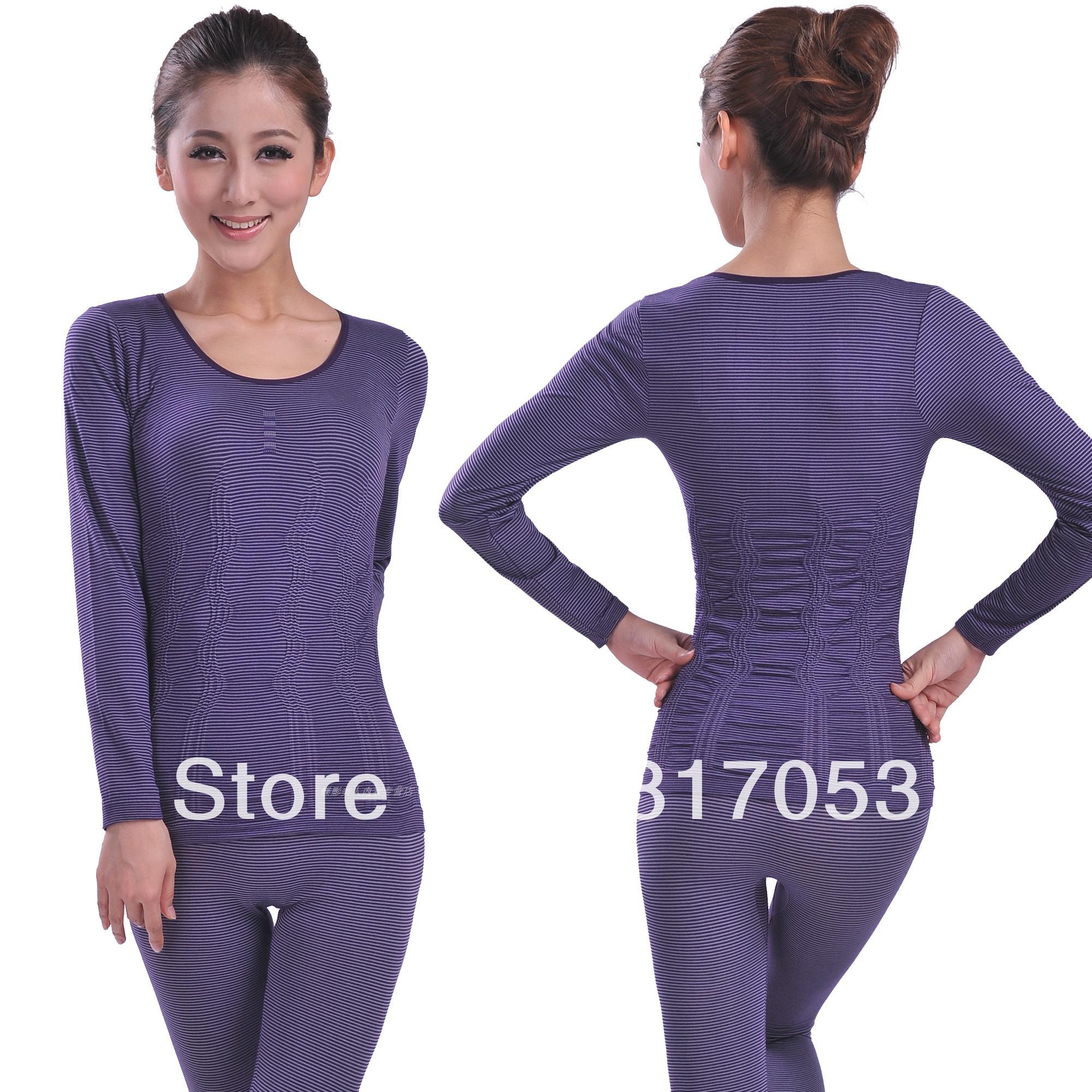 Brand Thermal underwear set ladies long johns long johns seamless beauty care body shaping slimming thermal basic underwear set