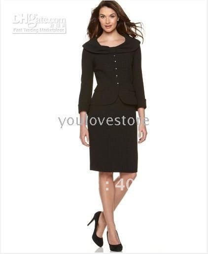 Brand Women Skirt Suit  Custom Women Skirt Suit  Bow Collar Women Suits  492