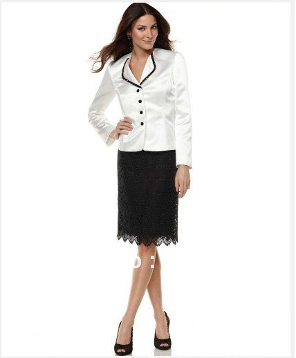 Brand Women Suit , Fashionable Suit  Three Quarter Sleeve Jacket & Lace Skirt  Tailor Suit  Women Grament   692