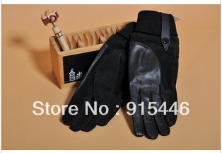 Brick genuine leather gloves thermal paragraph sheepskin gloves female winter leather gloves