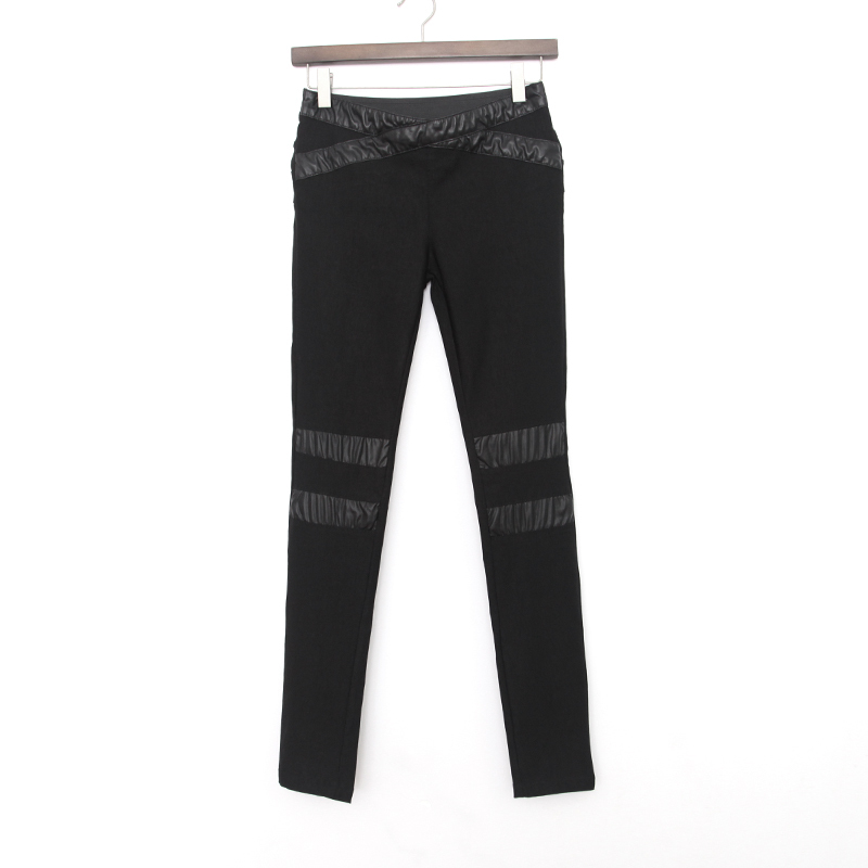 Brief all-match casual solid color leather female trousers legging legs