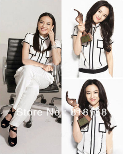 Brief and elegance jumpsuits suit for movie star silk rompers black and white basic item 1206003