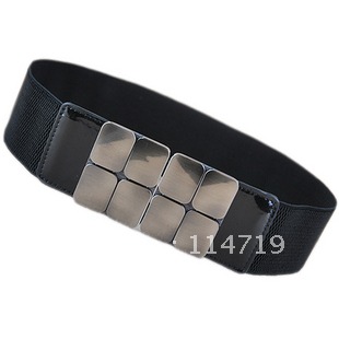 Brief gem paillette ultra wide cummerbund fashionable casual all-match women's buckle japanned leather belt elastic waist belt