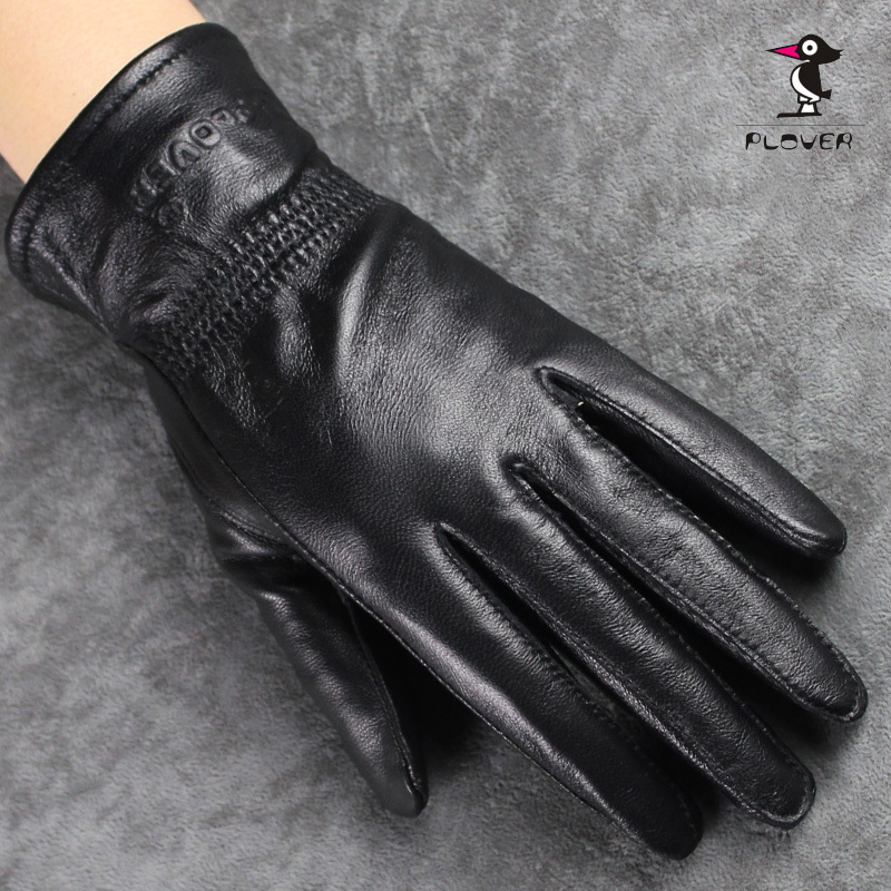 Brief women's winter thin single sheepskin gloves women's genuine leather gloves