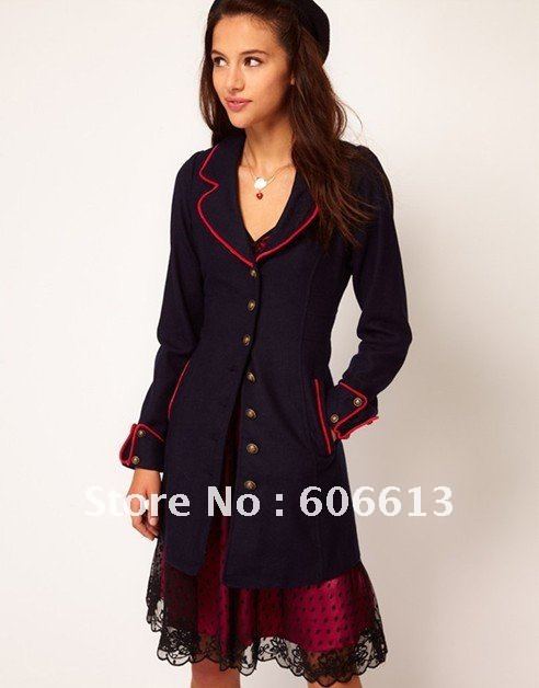 British style Autumn Morden Trench coat For Woman,Top Quality Lady's Warm Overcoat outwear 2Pcs/Lot Free Shipping