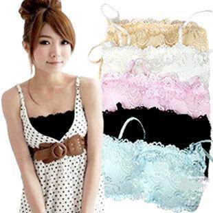 Broadened e050 high-elastic black lace tube top tube top basic tube top