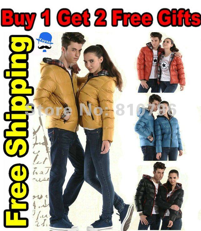 Buy 1 Get 2 Free Gifts, Hot Lovers Women's Men's Clothing Winter Warm Thermal Coats Down Jacket  Sports Parkas Free Shipping