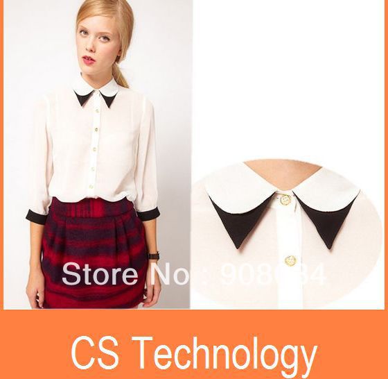 [C-238]2013 PROMOTION excellent quality, European elegant sweet cute half sleeve chiffon women's blouse shirt  Free shipping