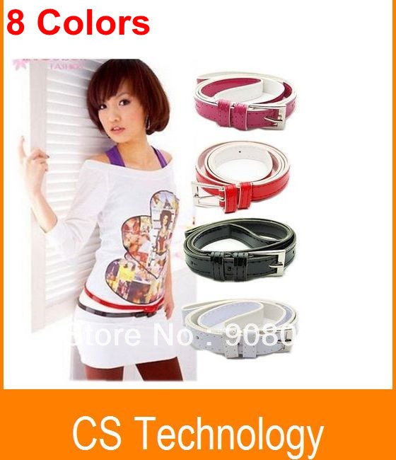 [C-444] 2013 Fashion Women's Cute Candy color PU leather Thin Belt