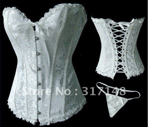 C001 One Set Free Shipping Body Lift Shaper Sexy Bustier White Corset