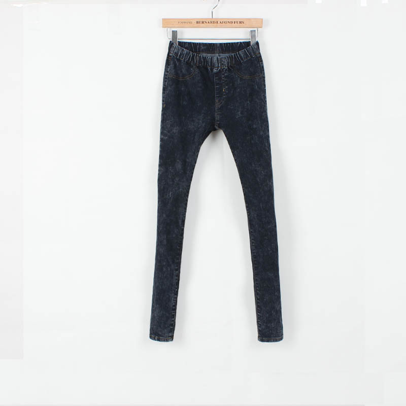 C024-857 female 12 spring and autumn slim elastic waist denim pencil pants legging