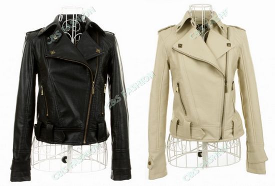 [C108] 2013 Free shipping Fashion Women's turndown Collar Rivet PU Leather Jacket Coat Lady Outerwear