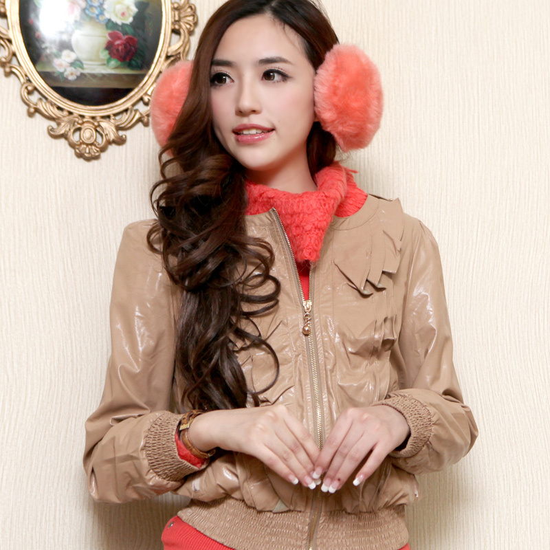 C1511721 y autumn gentlewomen long-sleeve laciness leather clothing