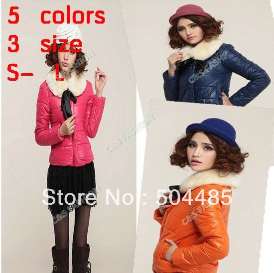 [C198] 2013 Women's Fashion New Fashion Women's Slim Trendy Fur Collar Warm Wool Coat Jacket free shipping