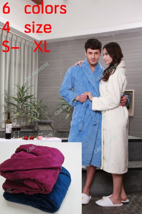 [C475] 2013 soft coral fleece robe sleepwear bathrobe bathrobes male Women lounge chromophous ,Free shipping