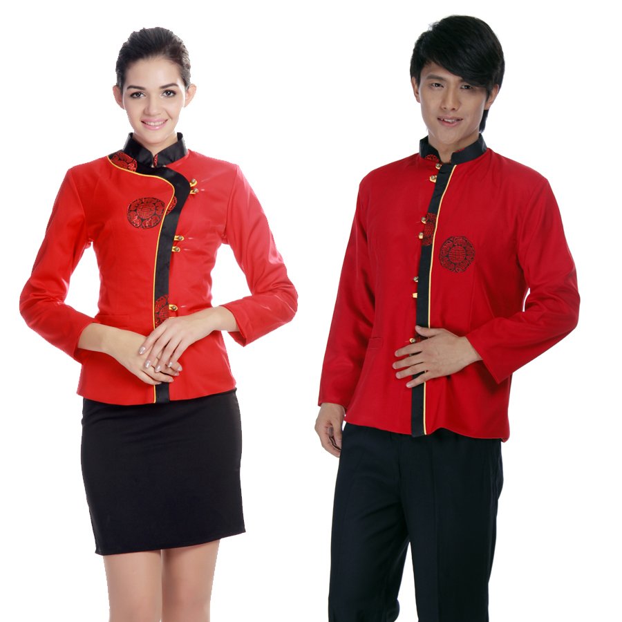 C602 work wear autumn and winter long-sleeve clothes restaurant uniforms autumn