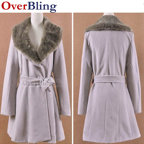 C84215 Women Fashion Winter Woolen Cloth Coat Trench Coat Women Overcoat