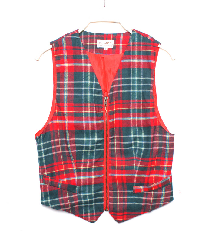 Cabbage price of polyester cotton women's plaid vest